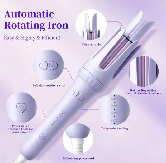 32mm Gold Ceramic Curling Iron – Salon-Grade Hair Styler for Long-Lasting, Defined Curls