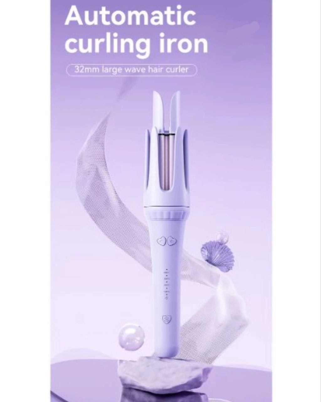 32mm Gold Ceramic Curling Iron – Salon-Grade Hair Styler for Long-Lasting, Defined Curls